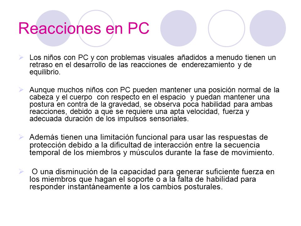 Reacciones en PC