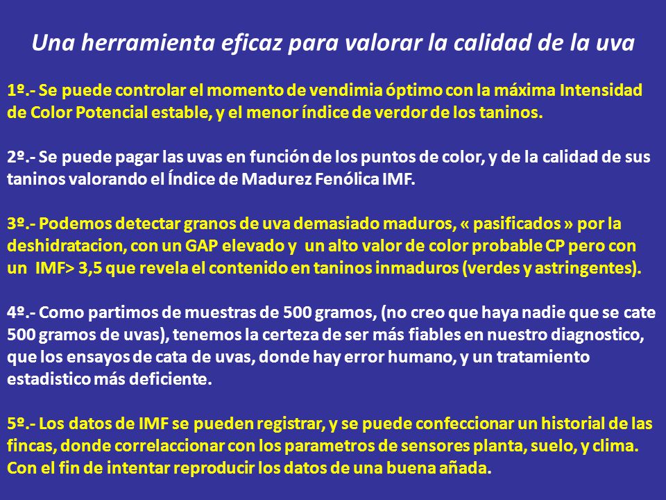 Una herramienta eficaz para valorar la calidad de la uva
