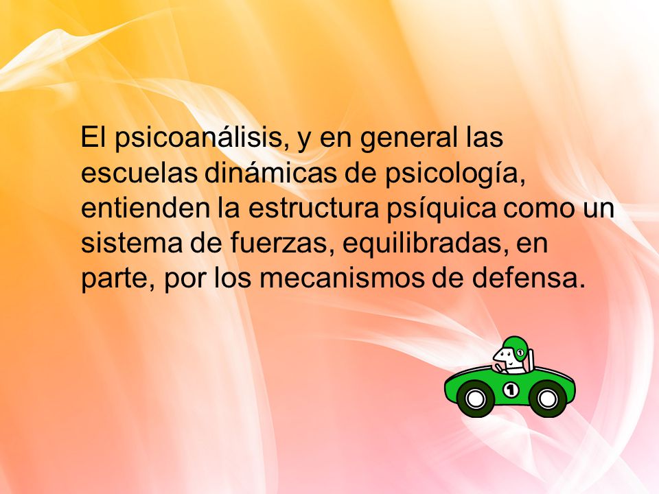 El psicoanálisis, y en general las escuelas dinámicas de psicología, entienden la estructura psíquica como un sistema de fuerzas, equilibradas, en parte, por los mecanismos de defensa.