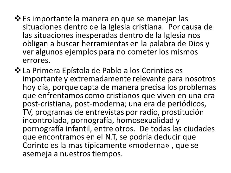 Es importante la manera en que se manejan las situaciones dentro de la Iglesia cristiana. Por causa de las situaciones inesperadas dentro de la Iglesia nos obligan a buscar herramientas en la palabra de Dios y ver algunos ejemplos para no cometer los mismos errores.