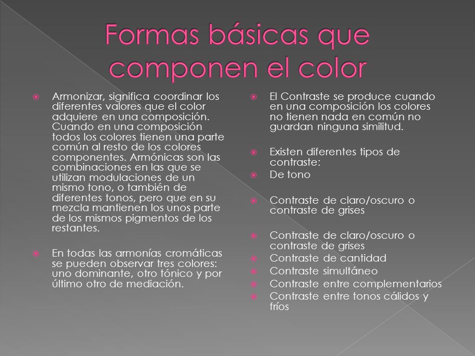 Formas básicas que componen el color