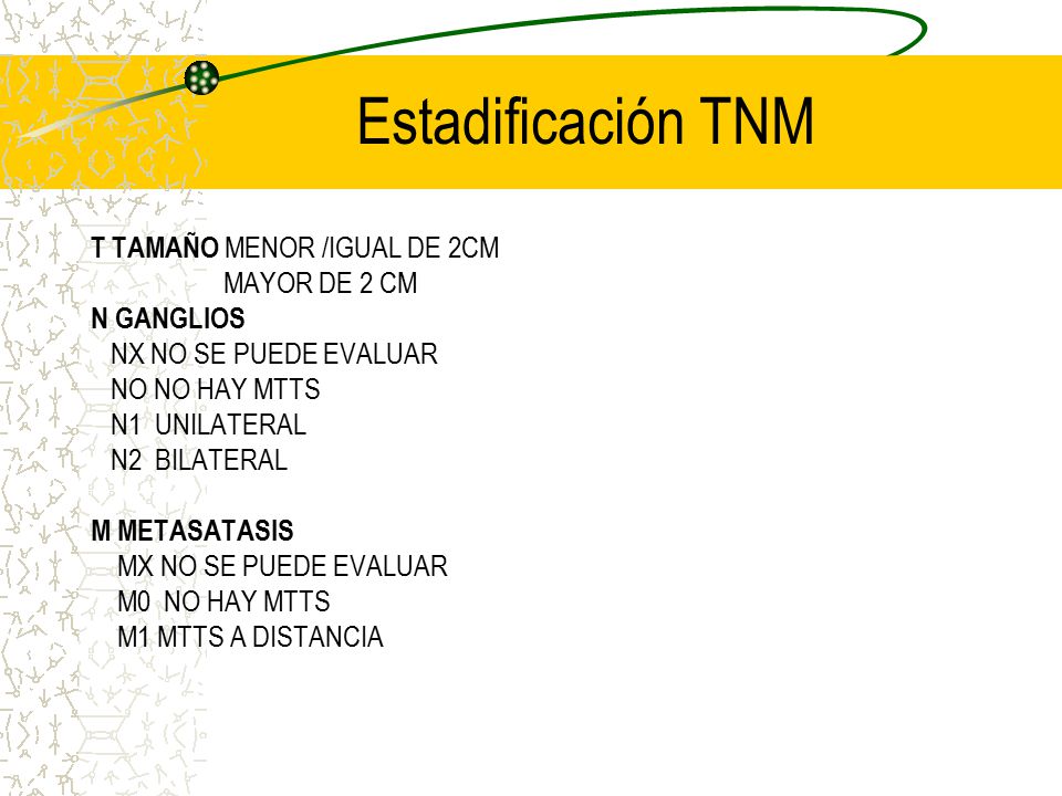 Estadificación TNM T TAMAÑO MENOR /IGUAL DE 2CM MAYOR DE 2 CM
