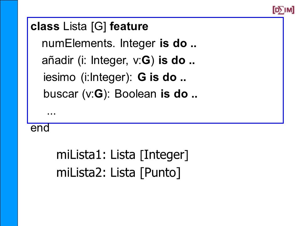 miLista1: Lista [Integer] miLista2: Lista [Punto]