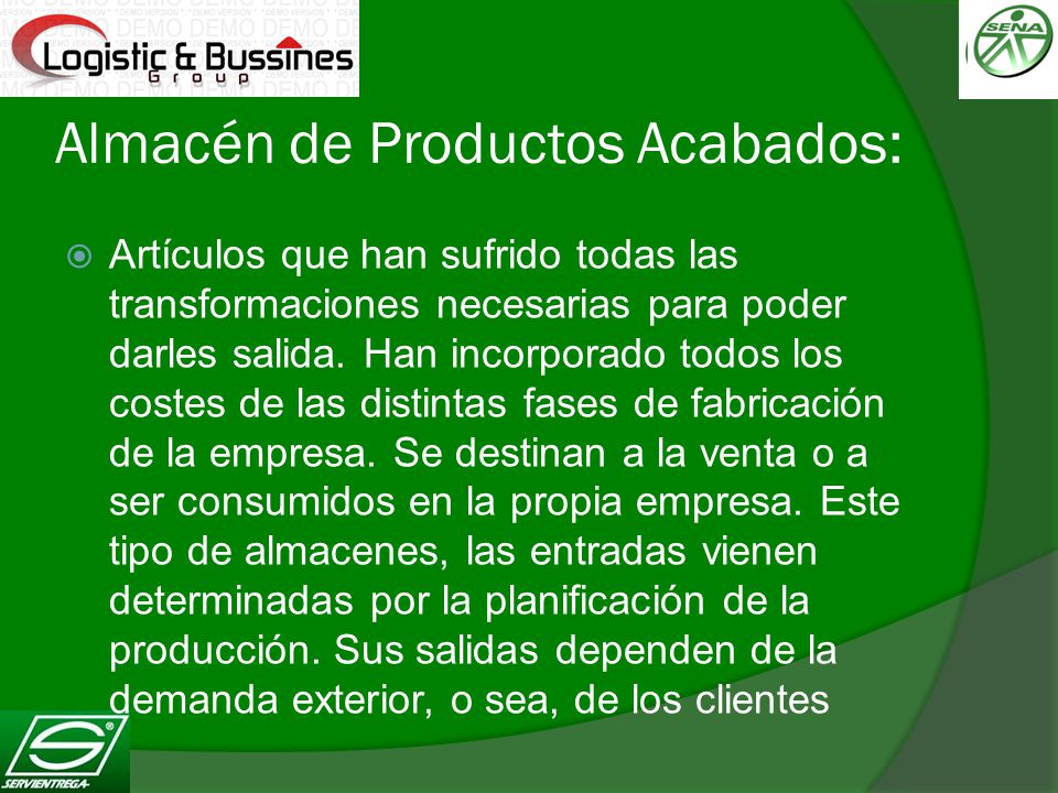 Almacén de Productos Acabados: