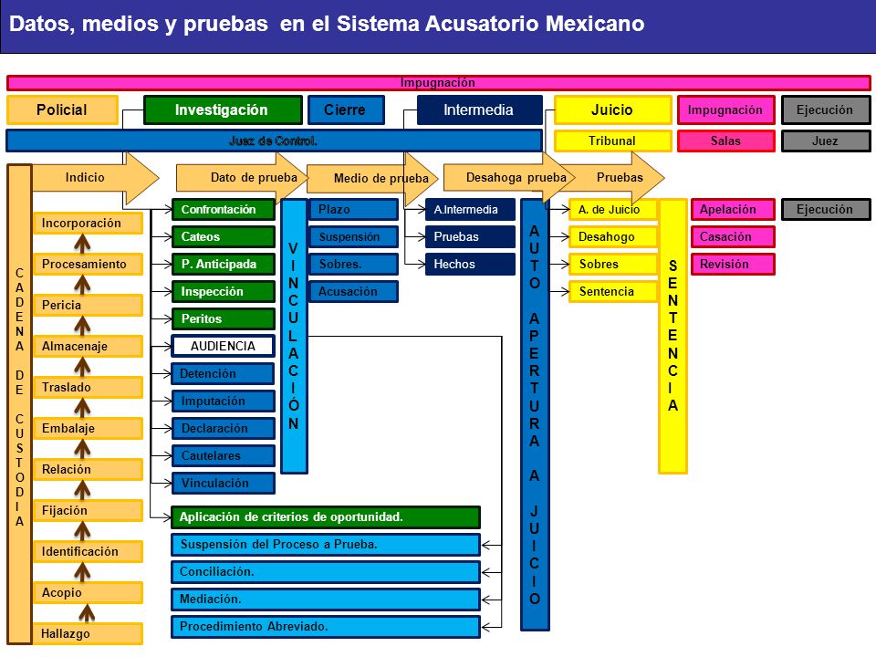 Datos, medios y pruebas en el Sistema Acusatorio Mexicano