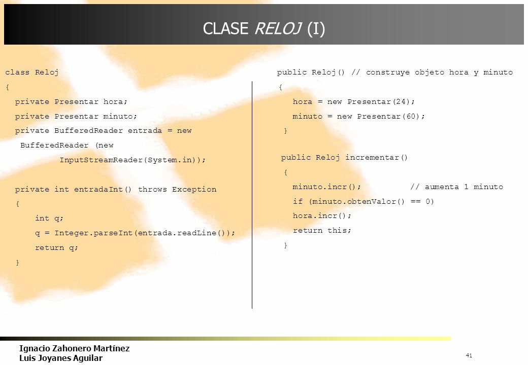 CLASE RELOJ (I) Implementación de operator << en la clase Reloj