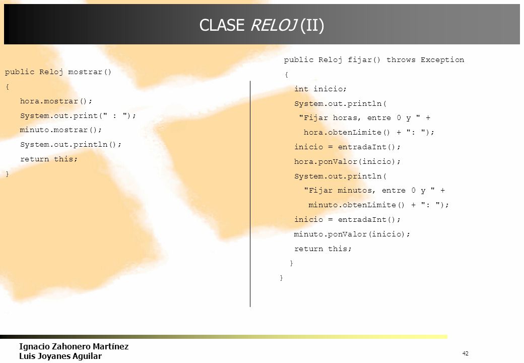 CLASE RELOJ (II) Implementación de operator << en la clase Reloj