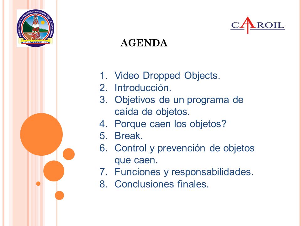 Objetivos de un programa de caída de objetos. Porque caen los objetos
