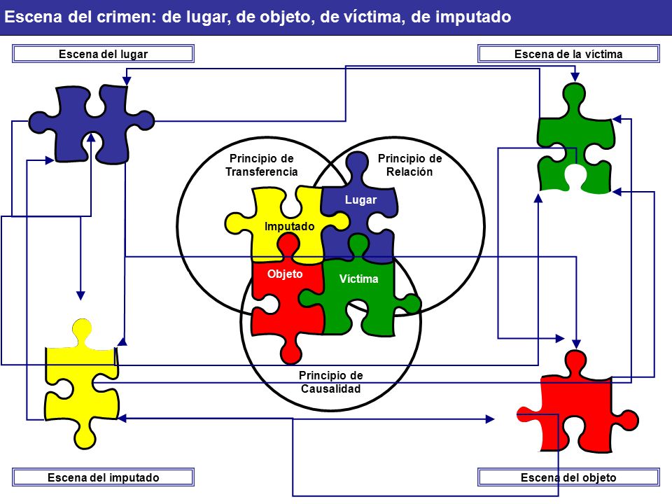 Escena del crimen: de lugar, de objeto, de víctima, de imputado