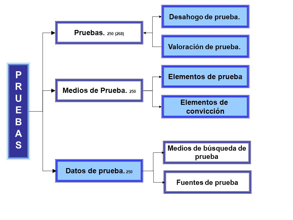 P R U E B A S Pruebas. 250 (268) Elementos de prueba