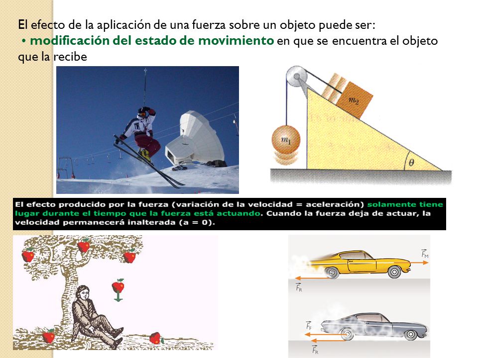 El efecto de la aplicación de una fuerza sobre un objeto puede ser: