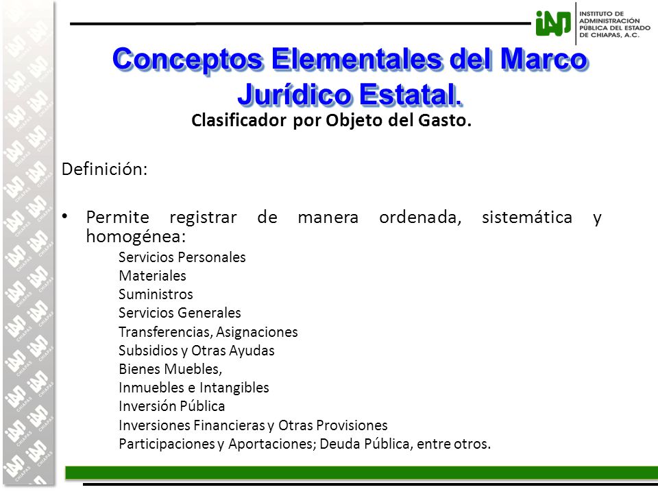 Conceptos Elementales del Marco Jurídico Estatal.