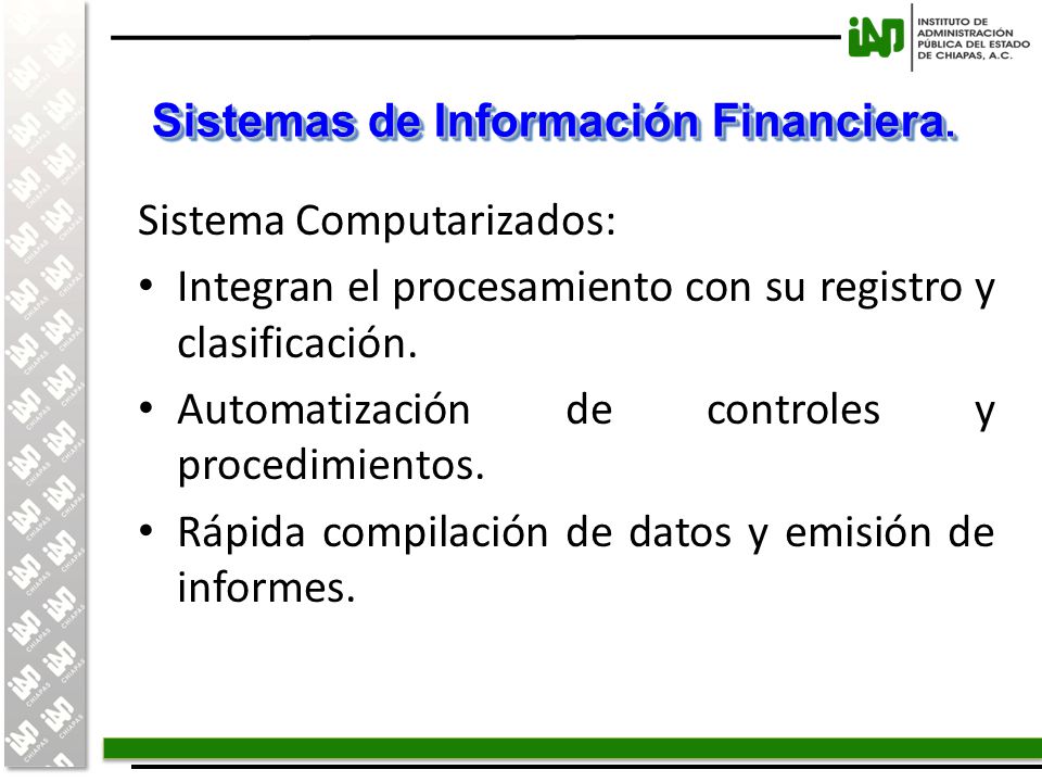 Sistemas de Información Financiera.