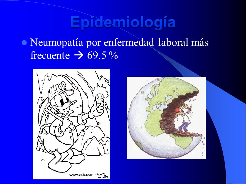 Epidemiología Neumopatía por enfermedad laboral más frecuente  69.5 %