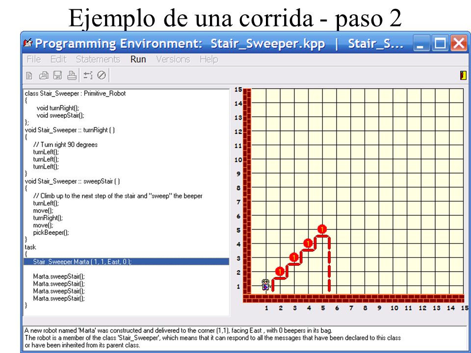 Ejemplo de una corrida - paso 2