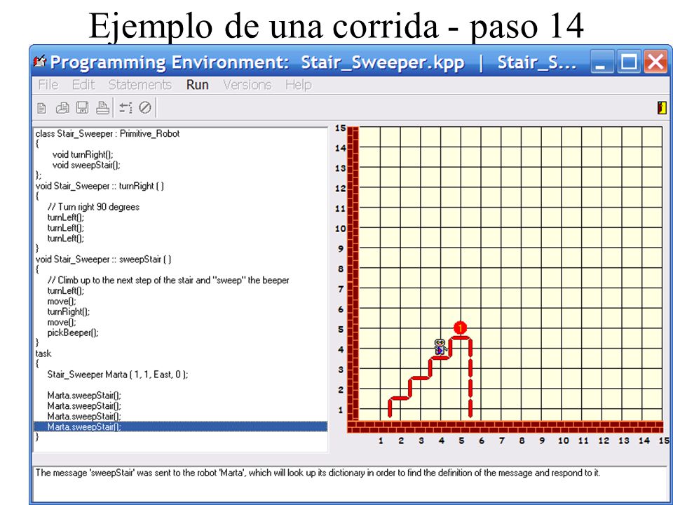 Ejemplo de una corrida - paso 14