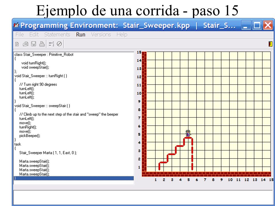 Ejemplo de una corrida - paso 15