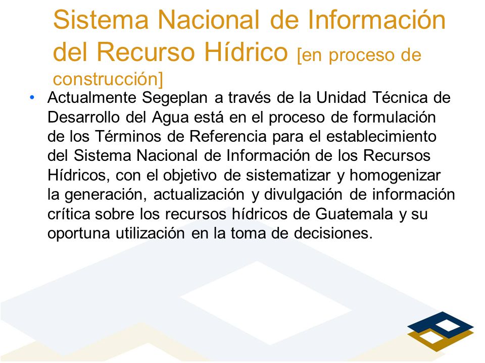 Sistema Nacional de Información del Recurso Hídrico [en proceso de construcción]