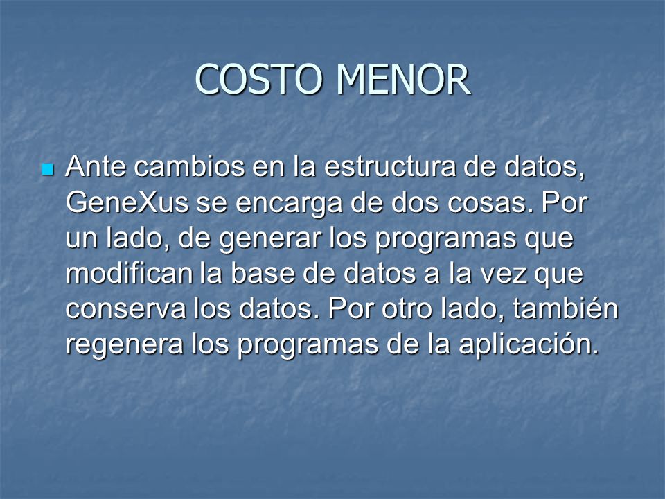 COSTO MENOR