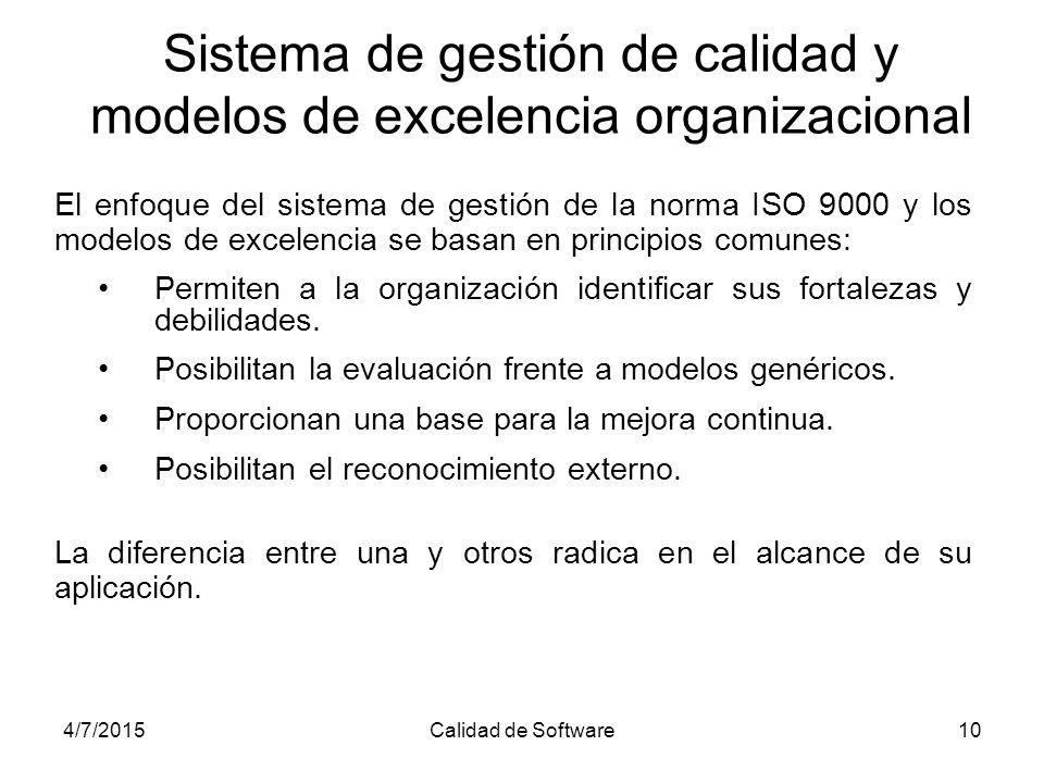Sistema de gestión de calidad y modelos de excelencia organizacional