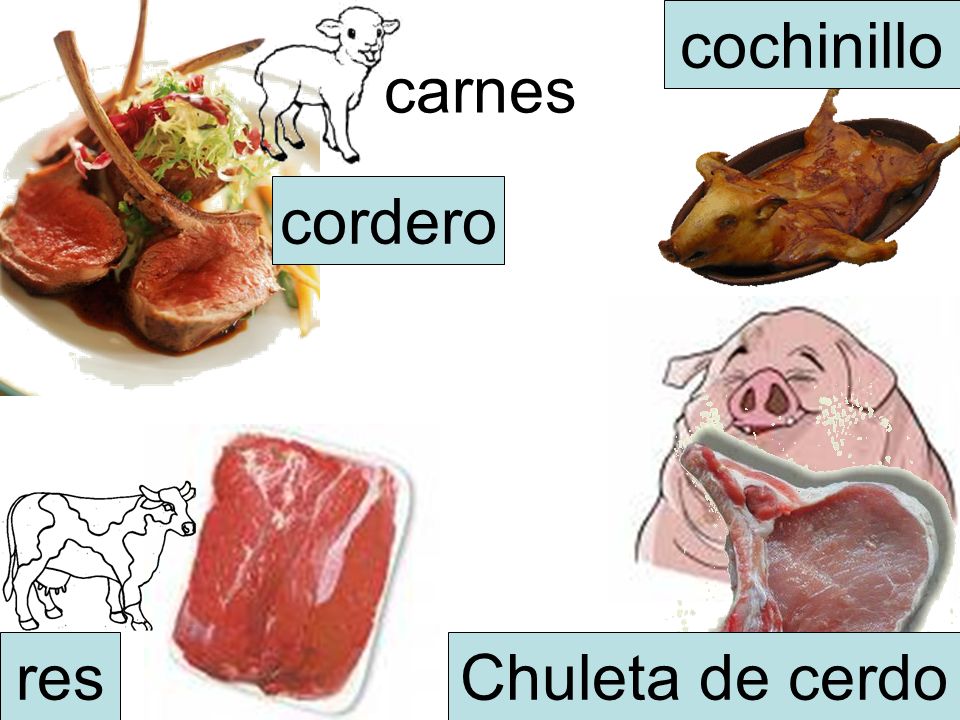 cochinillo carnes cordero res Chuleta de cerdo