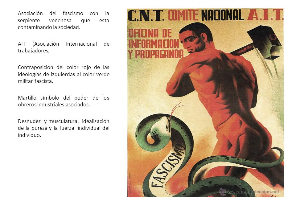 Asociación del fascismo con la serpiente venenosa que esta contaminando la sociedad.