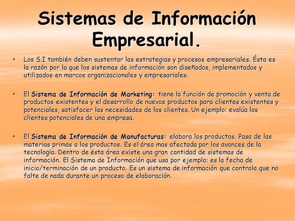 Sistemas de Información Empresarial.