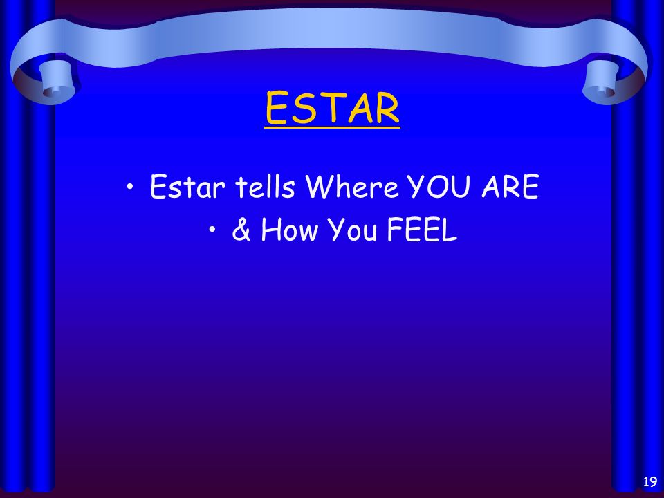 Estar tells Where YOU ARE