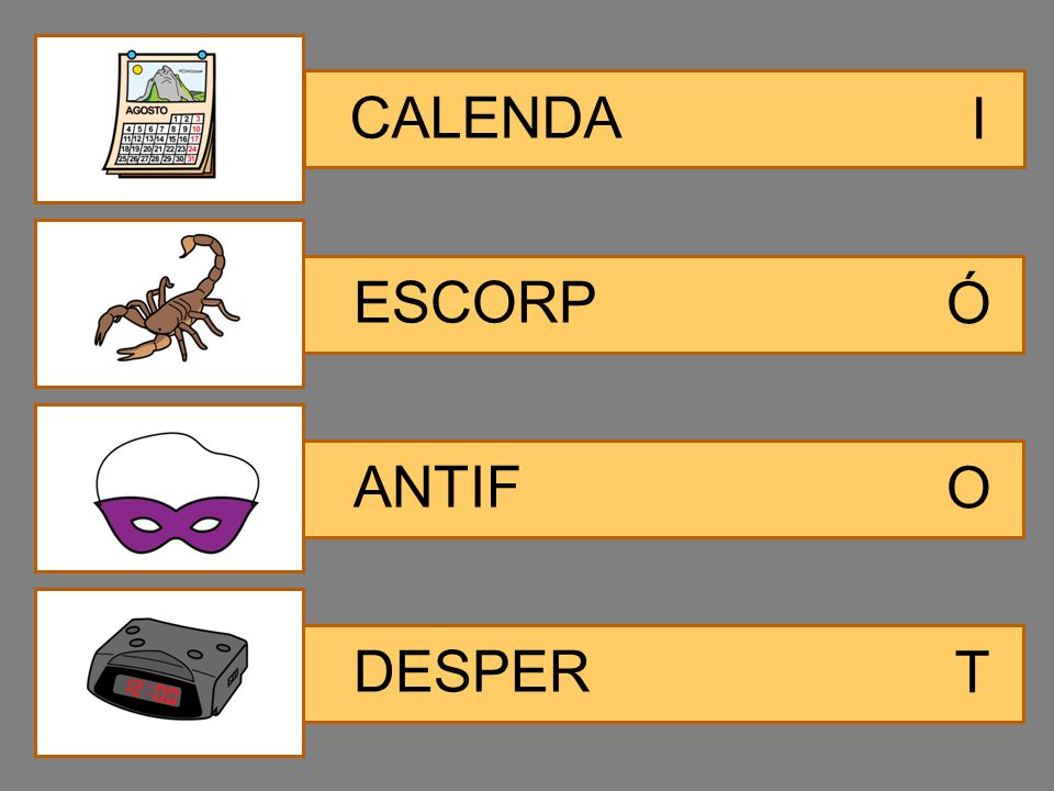 CALENDA I ESCORP Ó ANTIF O DESPER T