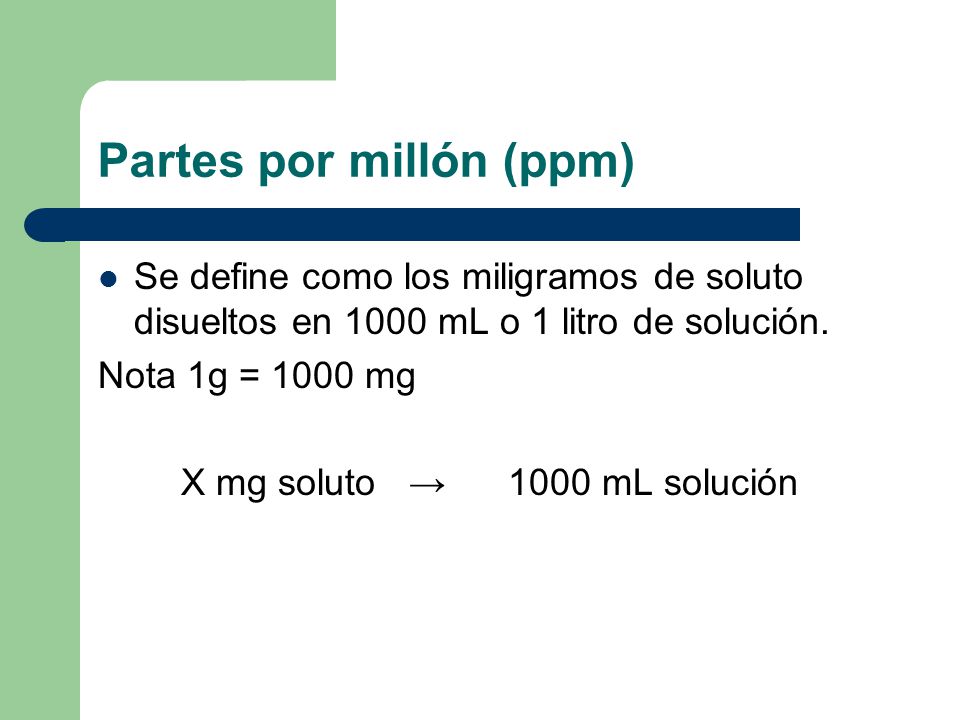 Partes por millón (ppm)