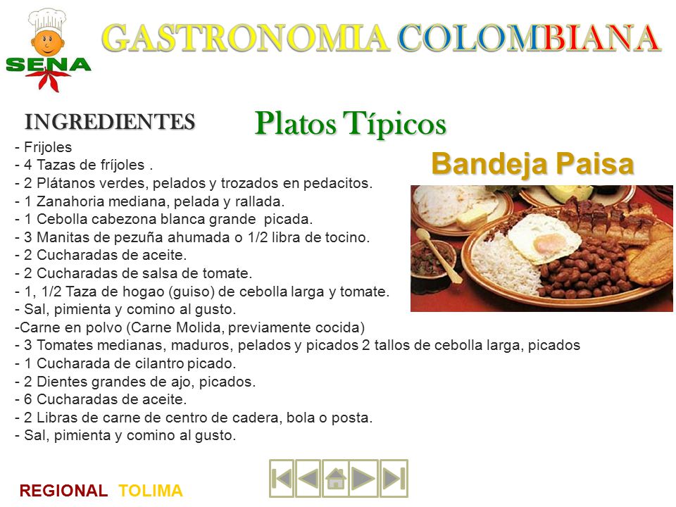 Platos Típicos Bandeja Paisa INGREDIENTES