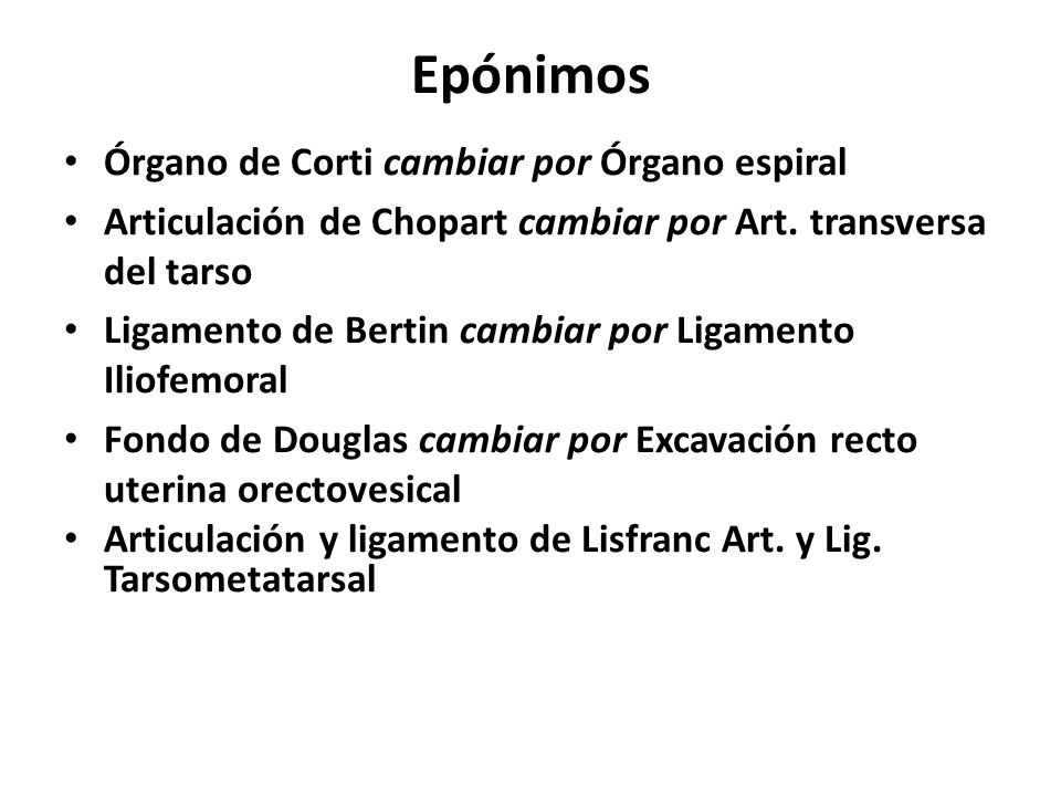 Epónimos Órgano de Corti cambiar por Órgano espiral