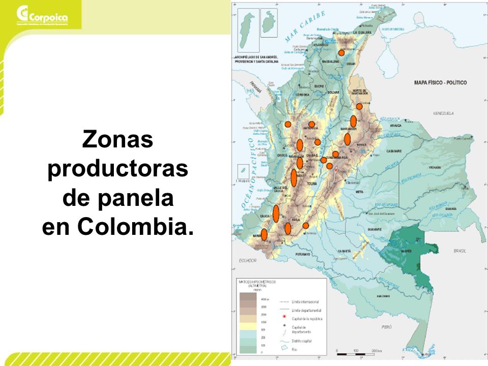 Zonas productoras de panela en Colombia.