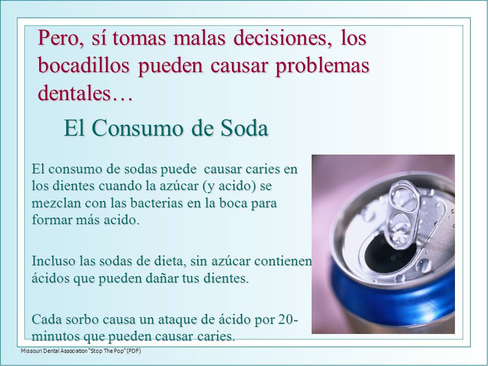 Missouri Dental Association Stop The Pop (PDF)