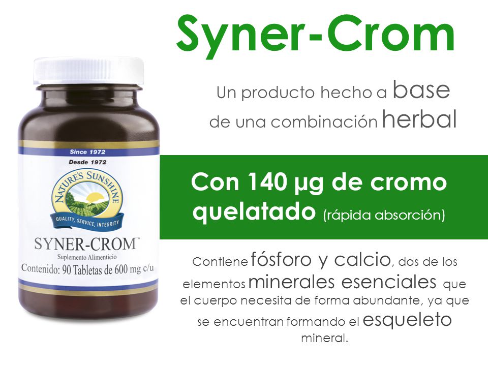 Syner-Crom Con 140 µg de cromo quelatado (rápida absorción)