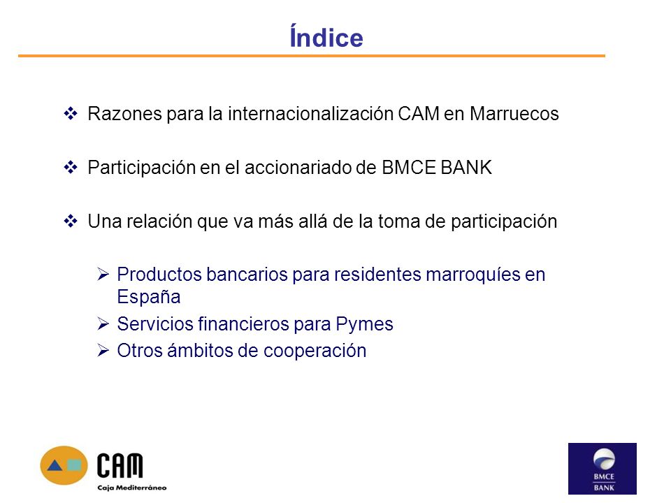 Índice Razones para la internacionalización CAM en Marruecos