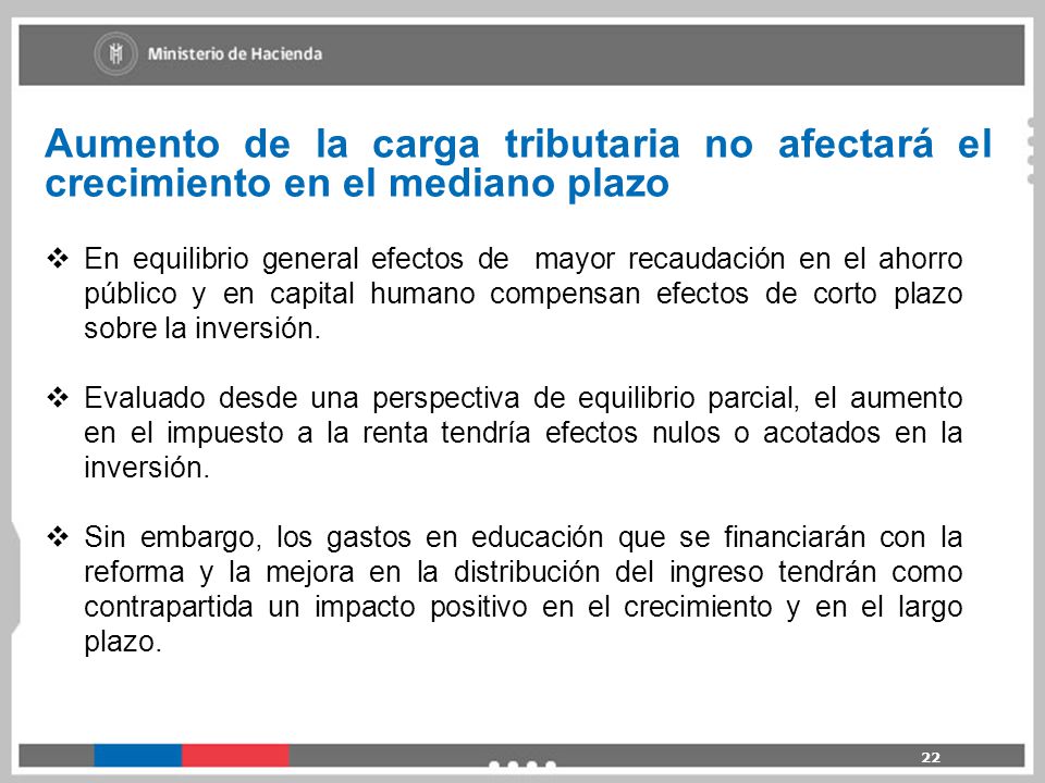 Aumento de la carga tributaria no afectará el crecimiento en el mediano plazo