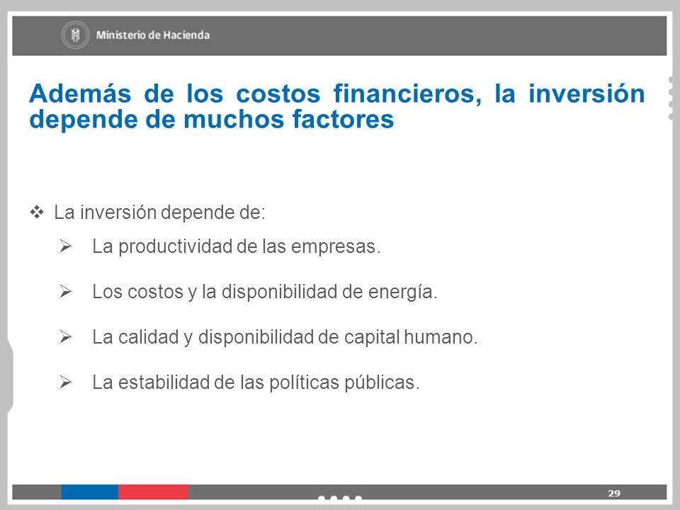 Además de los costos financieros, la inversión depende de muchos factores