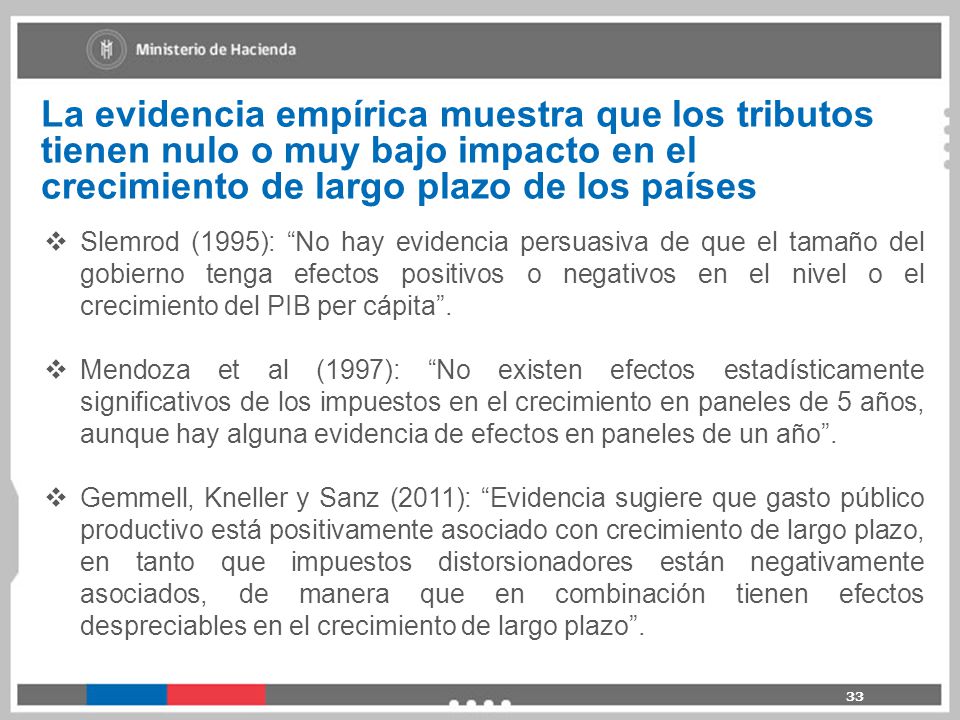 La evidencia empírica muestra que los tributos tienen nulo o muy bajo impacto en el crecimiento de largo plazo de los países