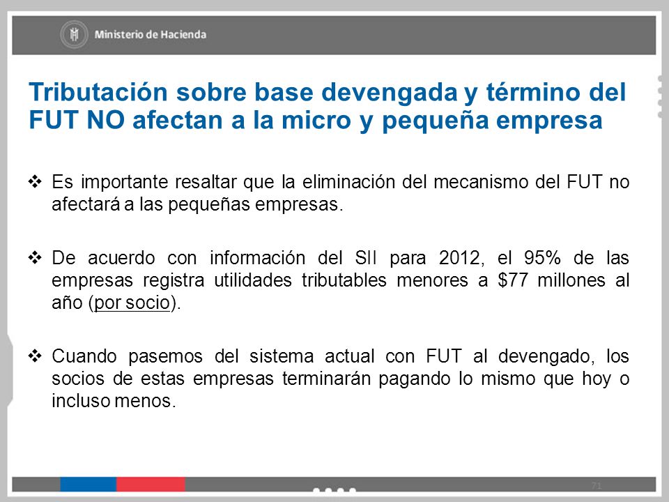 Tributación sobre base devengada y término del FUT NO afectan a la micro y pequeña empresa