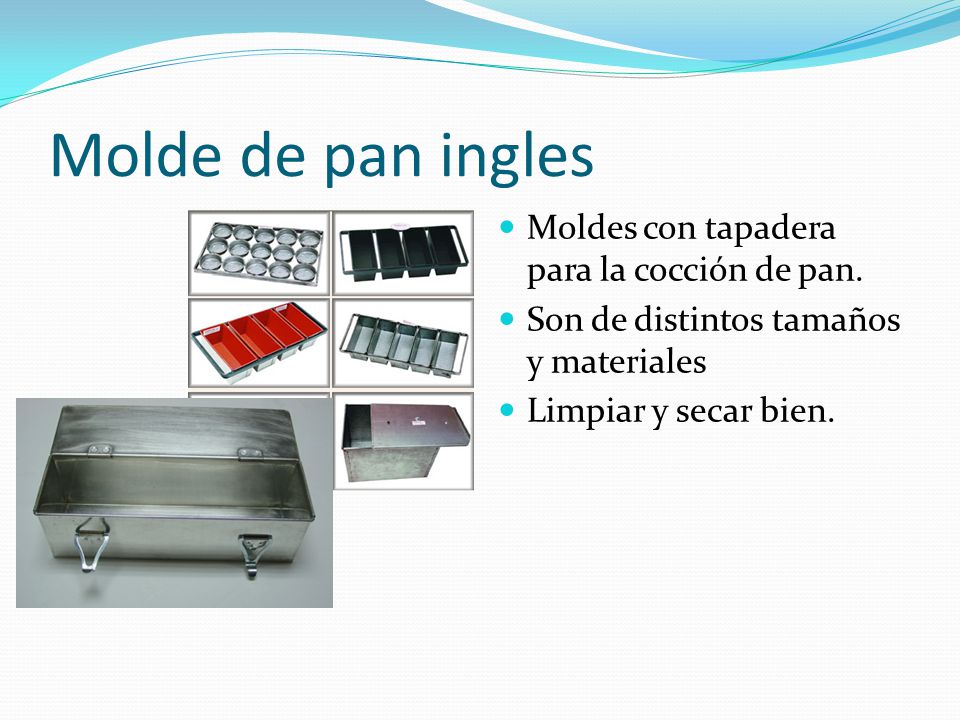 Molde de pan ingles Moldes con tapadera para la cocción de pan.