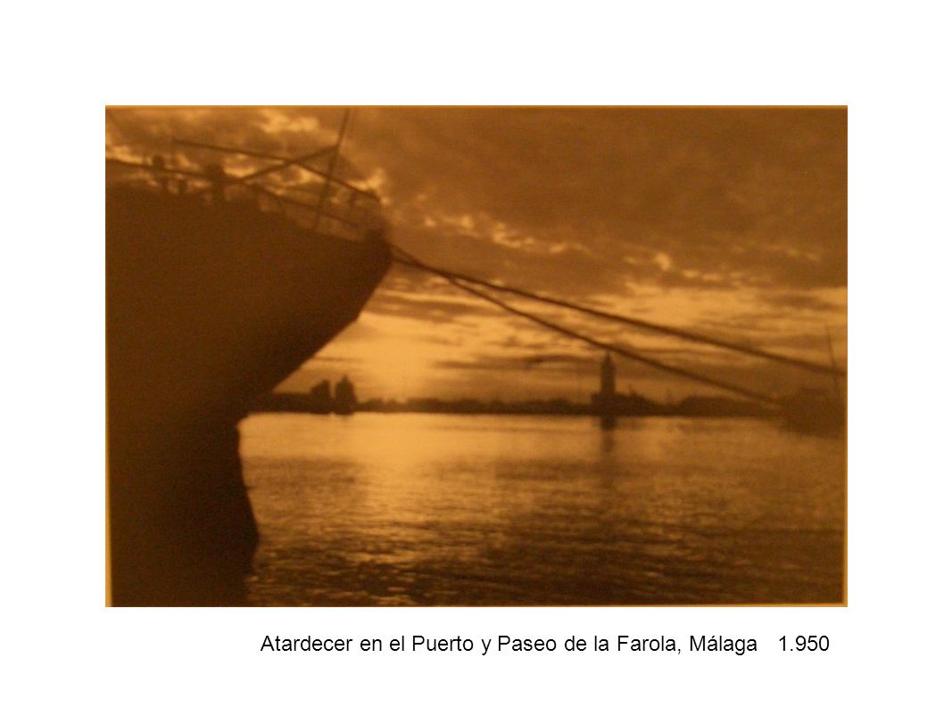 Atardecer en el Puerto y Paseo de la Farola, Málaga 1.950