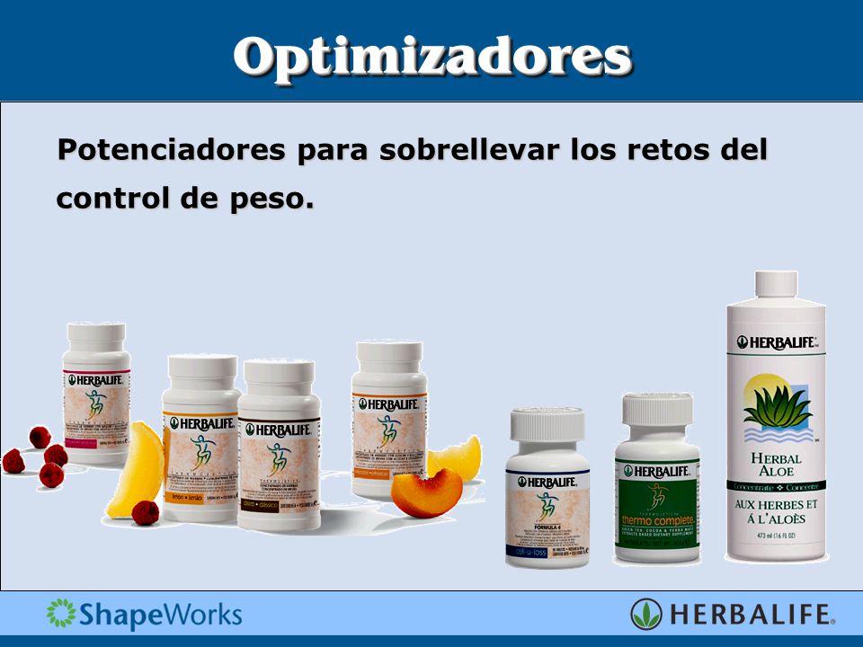 Optimizadores Potenciadores para sobrellevar los retos del control de peso.