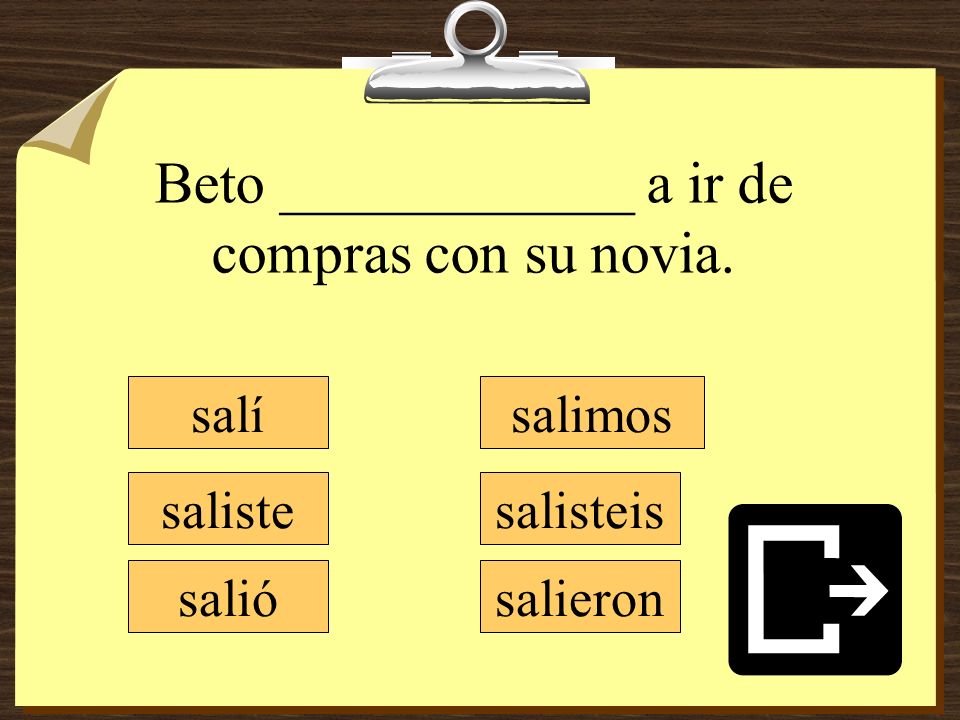 Beto ____________ a ir de compras con su novia.