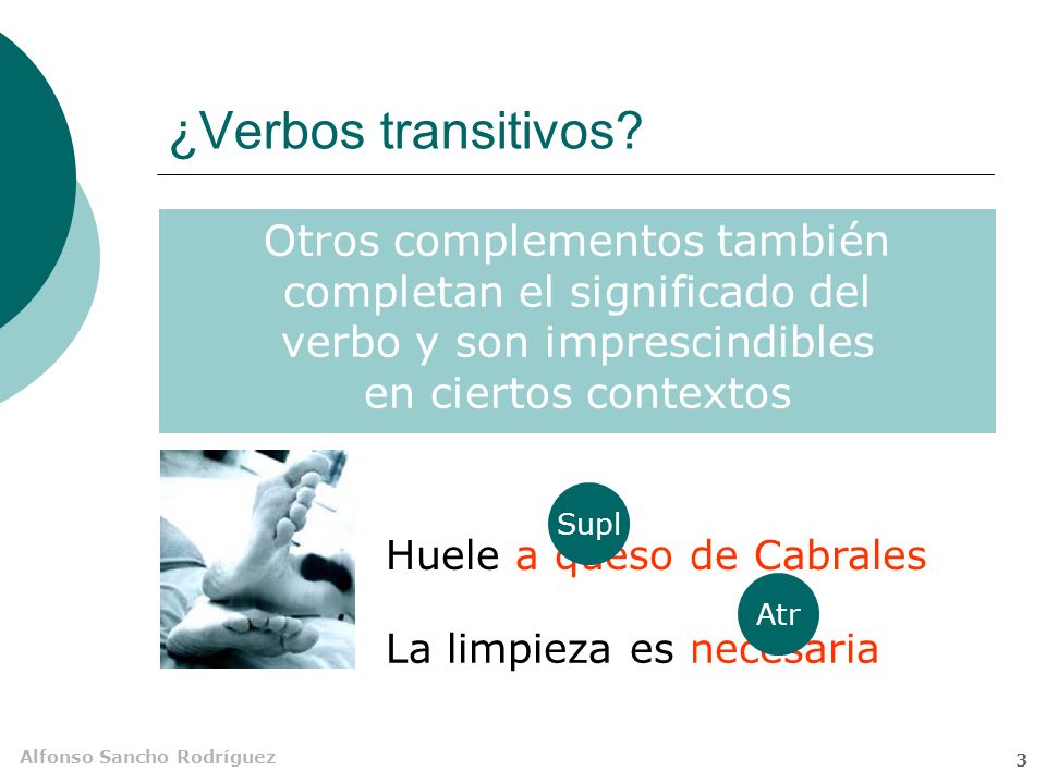 ¿Verbos transitivos Otros complementos también completan el significado del verbo y son imprescindibles en ciertos contextos.