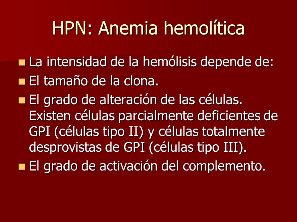 HPN: Anemia hemolítica
