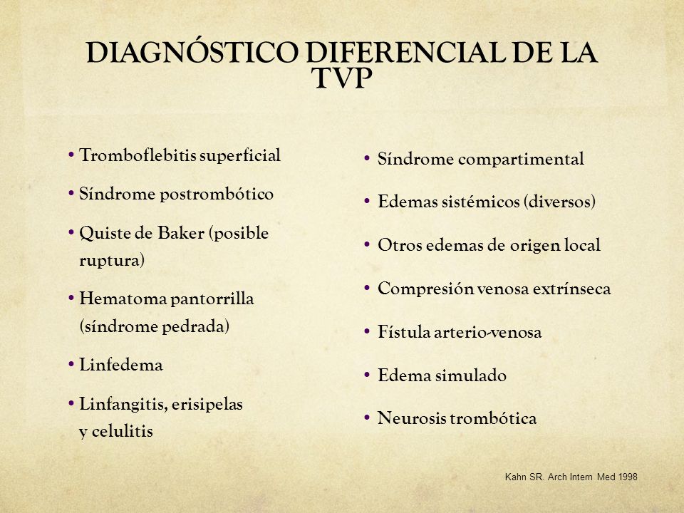 DIAGNÓSTICO DIFERENCIAL DE LA TVP