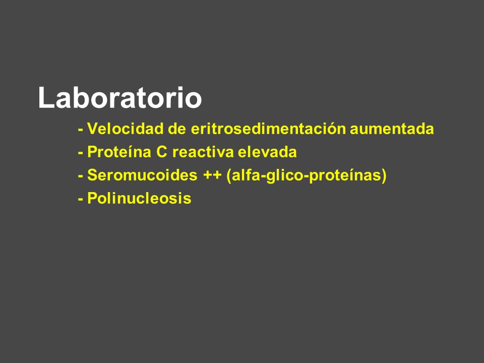 Laboratorio - Velocidad de eritrosedimentación aumentada