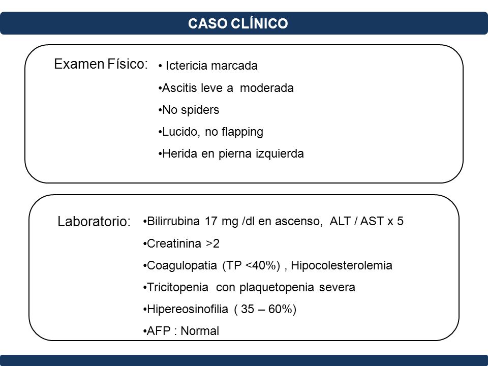 CASO CLÍNICO Examen Físico: Laboratorio: Ictericia marcada