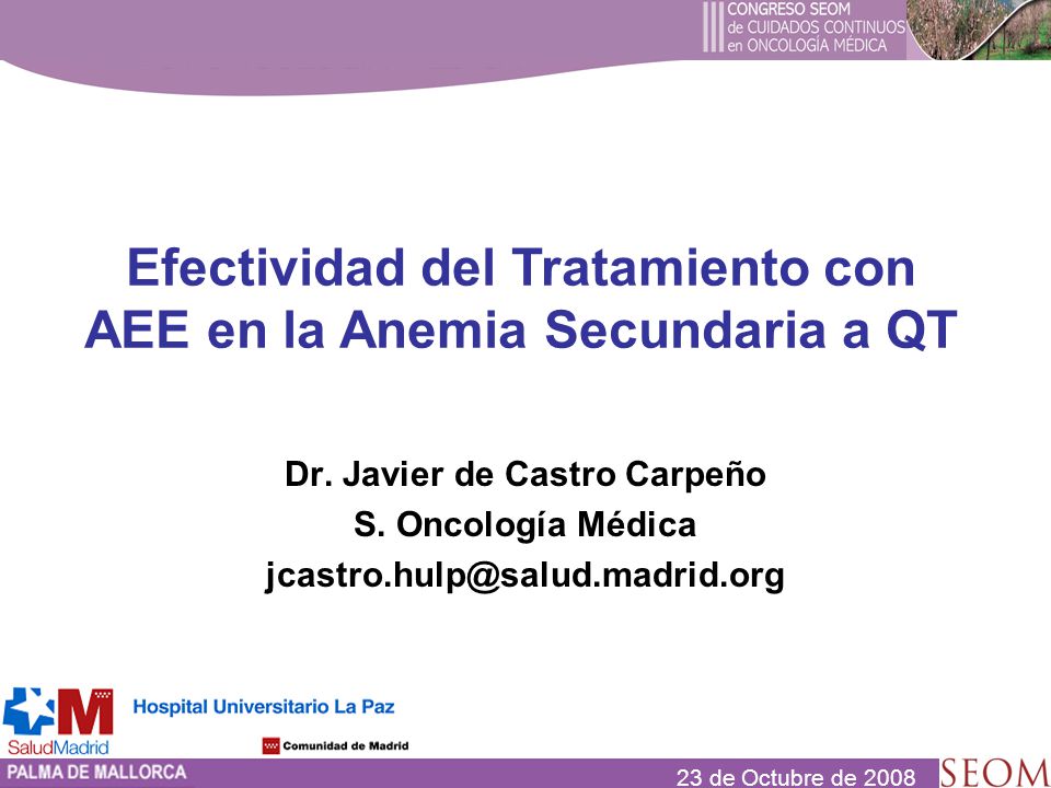 Efectividad del Tratamiento con AEE en la Anemia Secundaria a QT